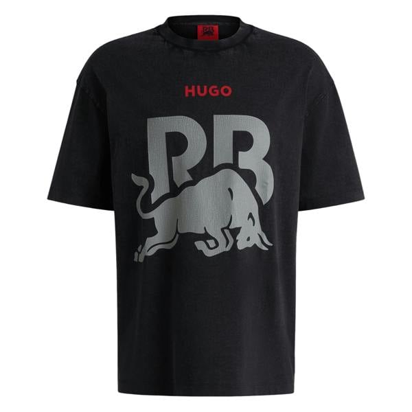 Hugo Unisex Adult RB F1 Racing Graphic Print Oversized T-Shirt - Black - 