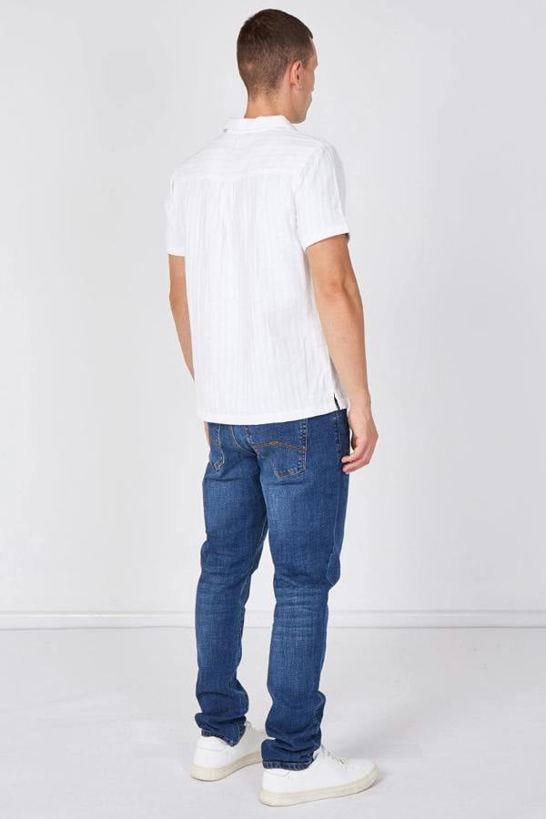 Textured Short Sleeve Resort Collar Shirt