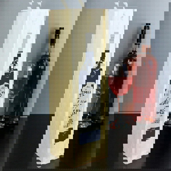 Personalised Memento Company Personalised Free Text Grey Wooden Wine Bottle Box