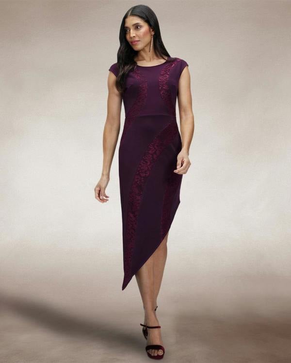 HotSquash Bodycon Dress with Lace Panelling