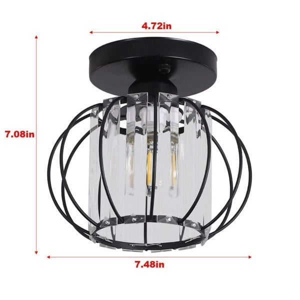 Metal Lantern Shape 1-Light Pendant Light Living and Home