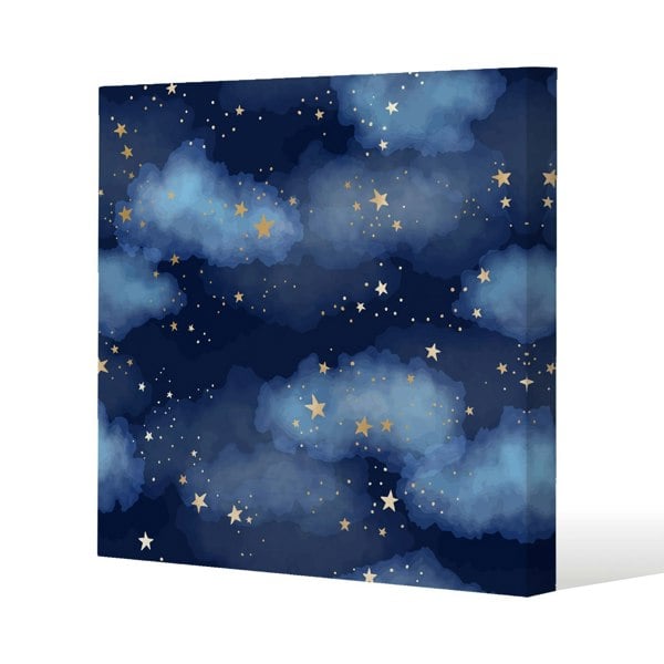 Benjamin Tate Design Dark blue sky with gold foil constellations (Canvas Print)