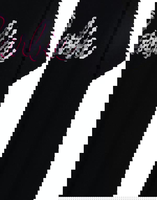 Barbie Womens Black Logo Oversized Short Sleeved T-Shirt