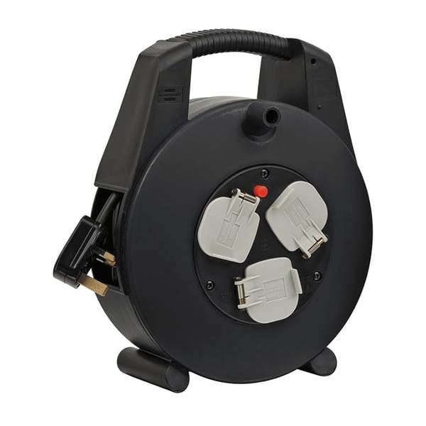 Brennenstuhl 3-Way Cable Reel 15 Metre Heavy Duty Cable - Cassette Reel 13A / 240V