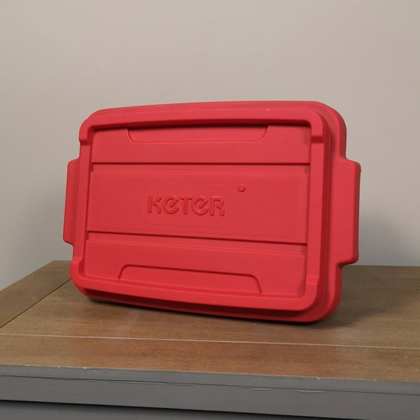 Samuel Alexander 11L Black and Red Small Tuff Stackable Storage Box with Lid and Carry Handles