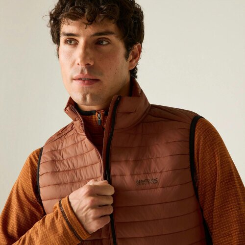 Regatta Mens Andreson Hybrid Padded Jacket - Burnt Henna/Black