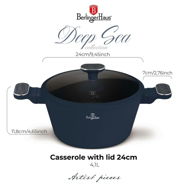 Berlinger Haus BH8377 24 cm Casserole with Lid | Deep Sea