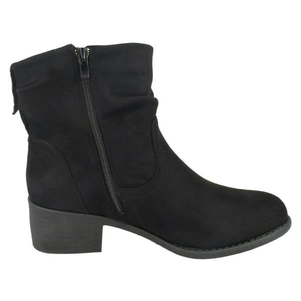 Spot On Ladies Spot On Rouched Ankle Boots