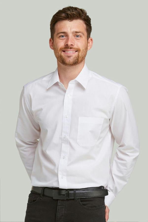 White Classic Easy Care Long Sleeve Shirt