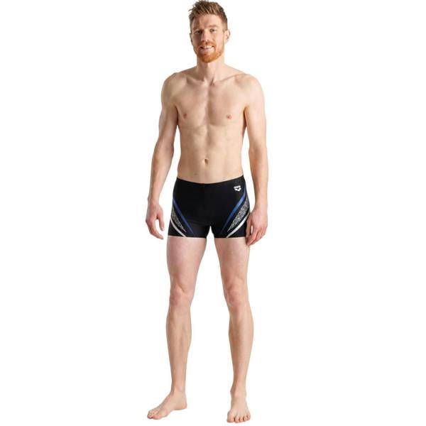 Arena Mens Lettering Print Regular Swim Shorts - Black - 