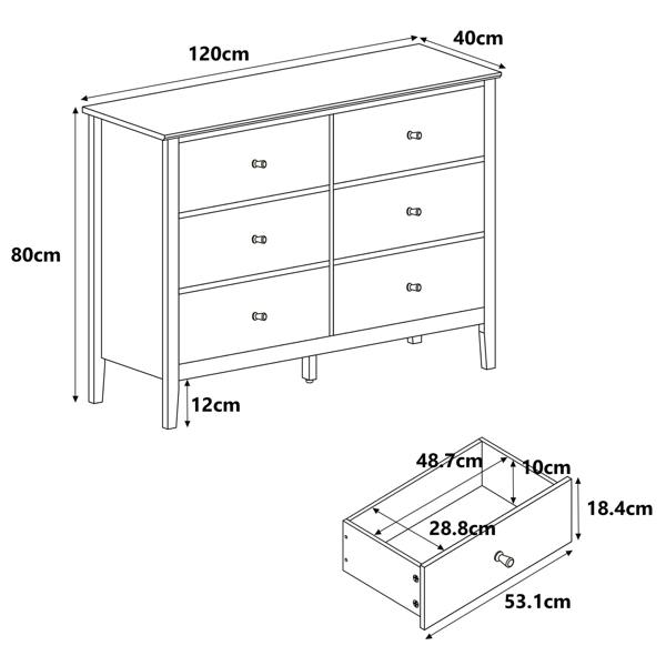 Core Products Henley 3 + 3 Drawer Chest of Drawers
