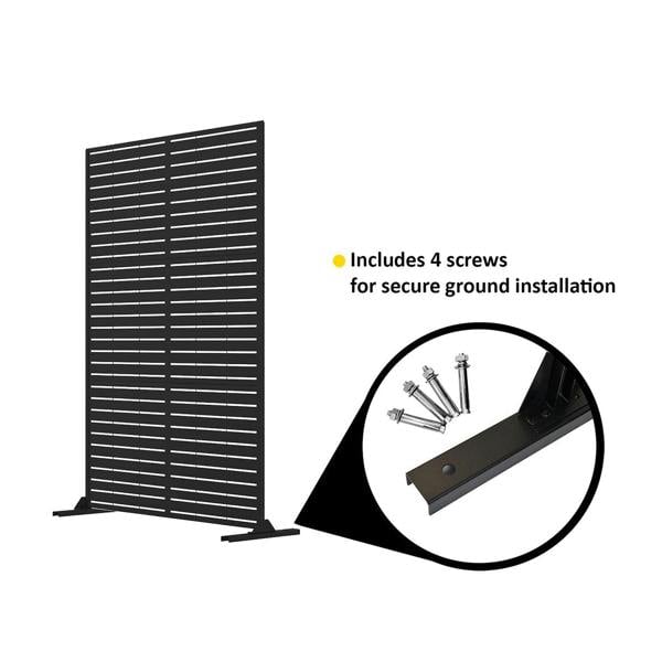 Nicoman Metal Indoor/Outdoor Privacy Screen 90cm x 180cm - Slats