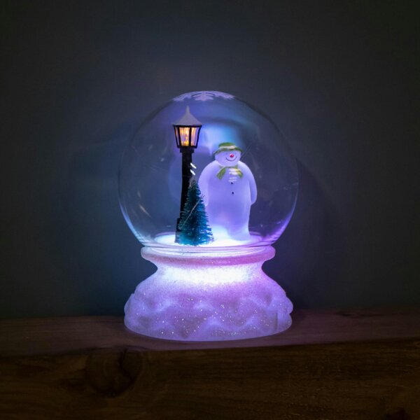 Samuel Alexander 12cm Battery Operated Light up Christmas Snow Globe with The Snowman & Multi-Coloured LEDs