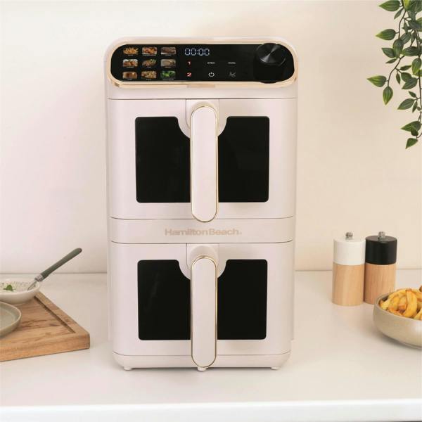 Hamilton Beach DualStack 11L Smart Air Fryer - Stone & Brushed Brass
