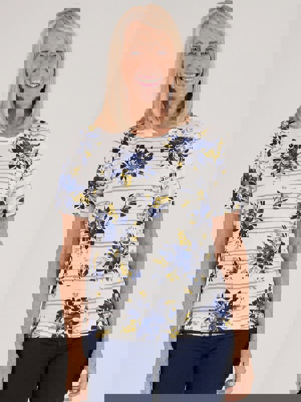 TIGI-Wear Stripe Floral Top