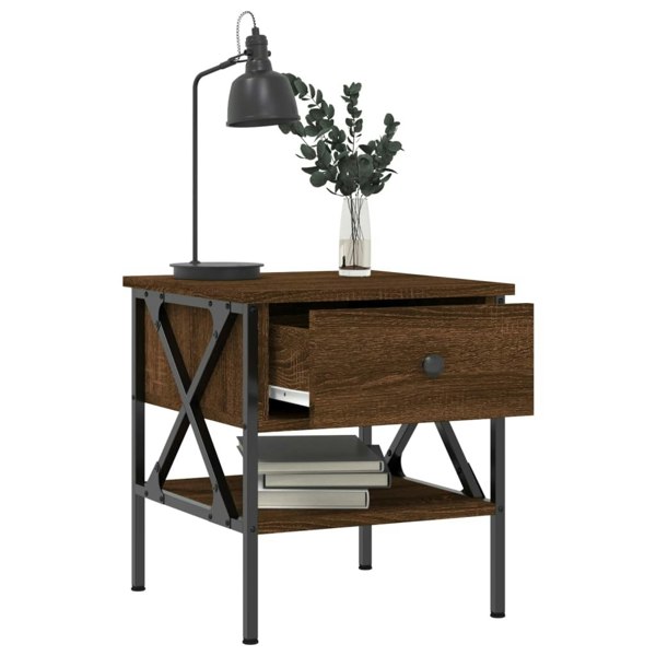 Berkfield Bedside Tables 2 pcs Brown Oak 40x42x45 cm Engineered Wood