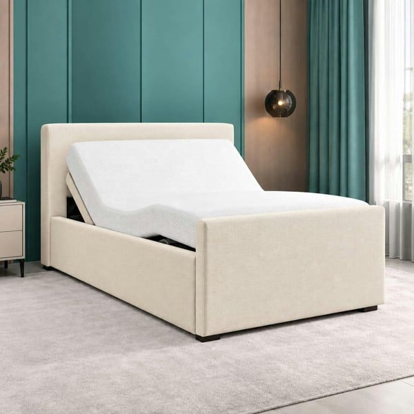 Paradise Beds Luxury Electric Mobility Electric Adjustable Bed With Memory Mattress - Cream