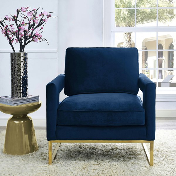 Furniture Edit Avery Navy Velvet Chair