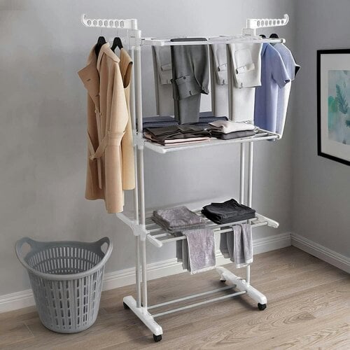 Neo White 4 Tier Folding Clothes Horse Drying Rack