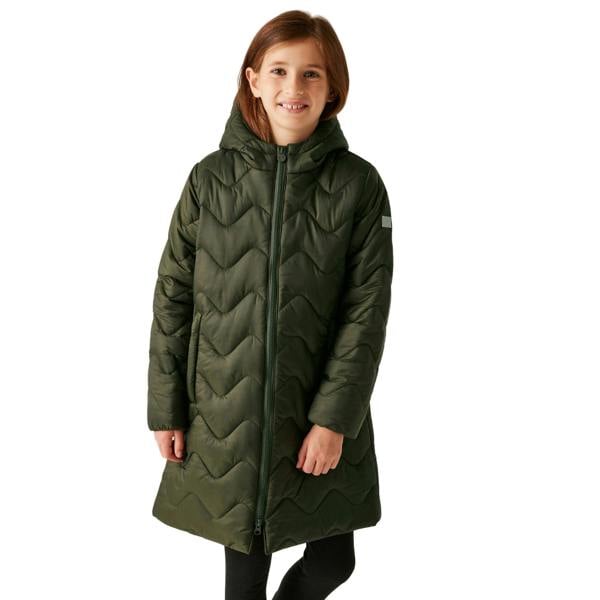 Regatta Childrens/Kids Cambrie Quilted Jacket - Dark Khaki/Black - 