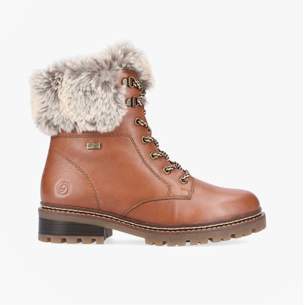 Remonte D0B74-24 Womens Fur Ankle Boots Brown