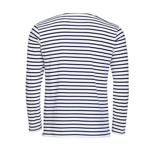 SOLS Mens Marine Long Sleeve Stripe T-Shirt - White/Navy