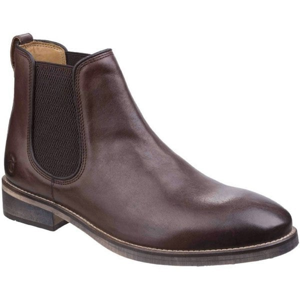 Cotswold Men's Corsham Town Leather Pull On Casual Chelsea Ankle Boots - Dark Brown