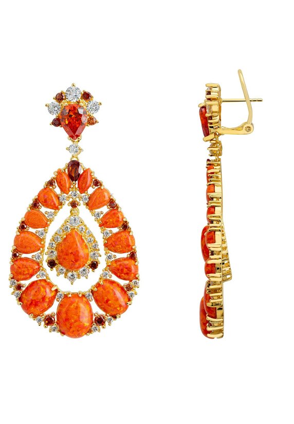Latelita Paloma Fire Opal Drop Earrings Gold