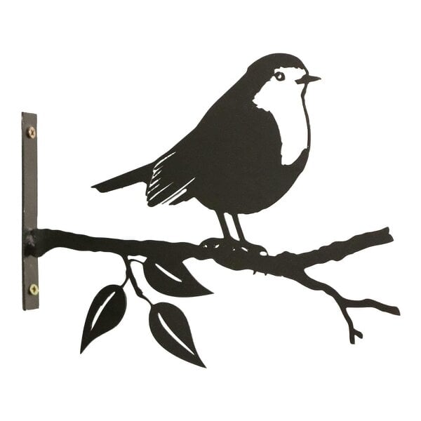 EDH Door Hardware Metal Robin Tree Silhouette – 18cm x 25cm | Decorative Metal Bird Wall Art & Garden Ornament | Hanging Décor for Outdoor