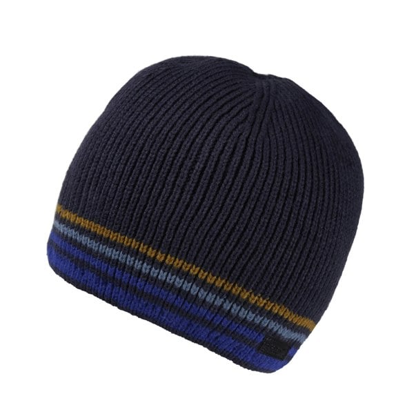 Regatta Mens Balton IV Striped Beanie - Navy