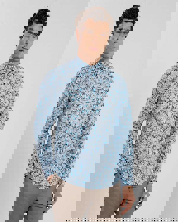 Steel & Jelly Floral Print Long Sleeve Stretch Shirt