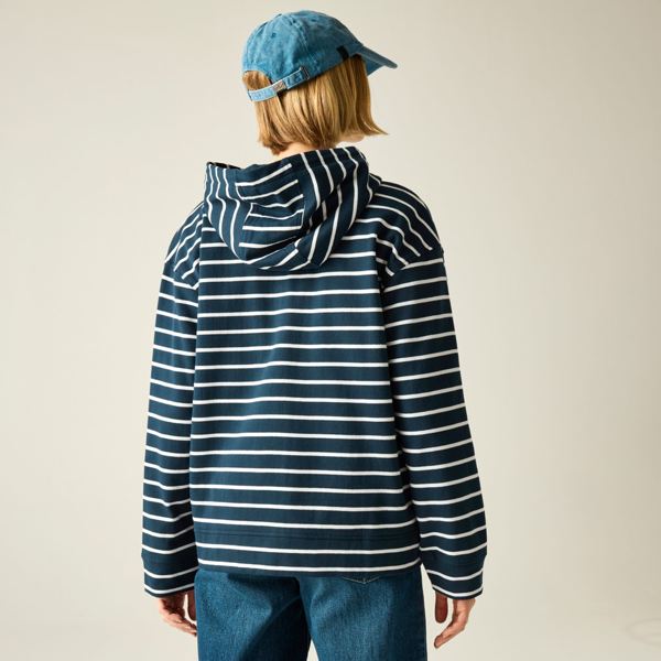 Regatta Womens Bayletta Striped Full Zip Hoodie - Navy/White