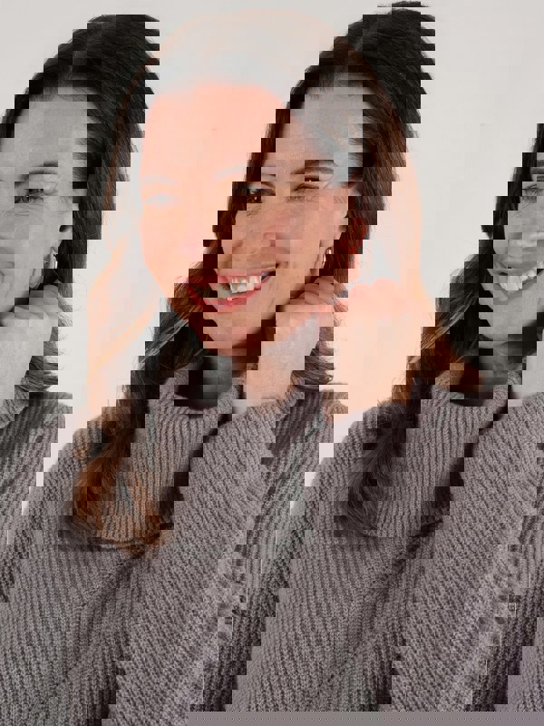 TIGI-Wear Cable Detail Cowl Neck Jumper - Flint Marl