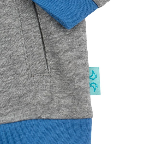 Luca and Rosa Grey & Blue Boys Zip Up Hoodie