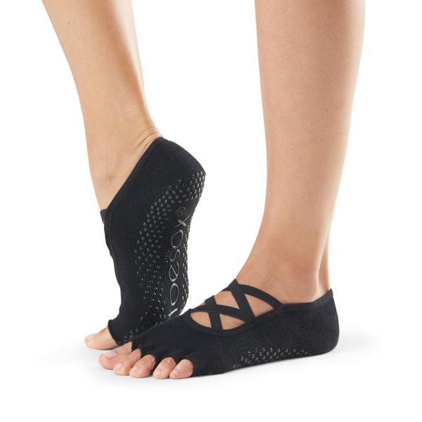 ToeSox Elle Half Toe Grip Socks - Black