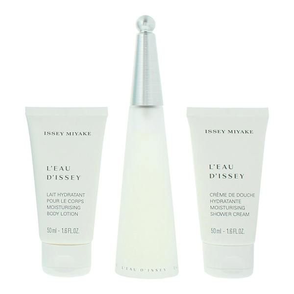 Issey Miyake L'eau D'issey Eau de Toilette 50ml, Body Lotion 50ml + Shower Cream 50ml Gift Set for Her