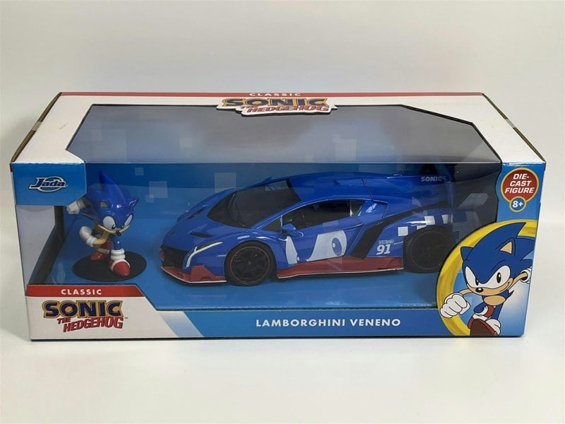 Jada Sonic The Hedgehog Figure Lamborgini Veneno 1:24 Scale Jada 35433