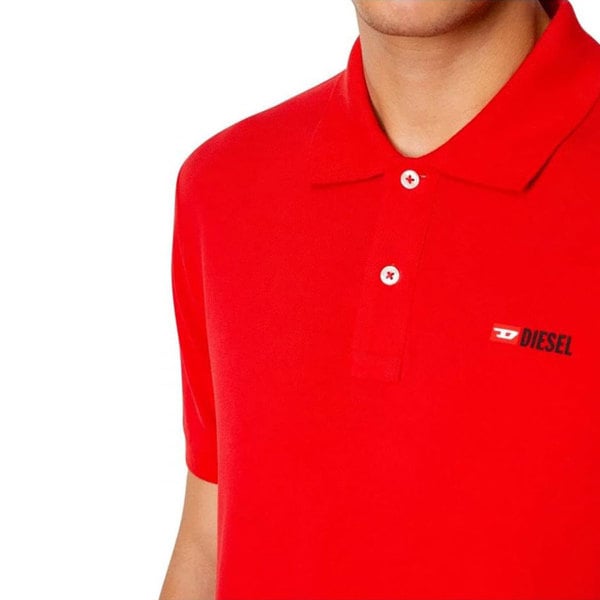 Diesel T-Smith-Div-New D Logo Racing Polo Shirt - Red