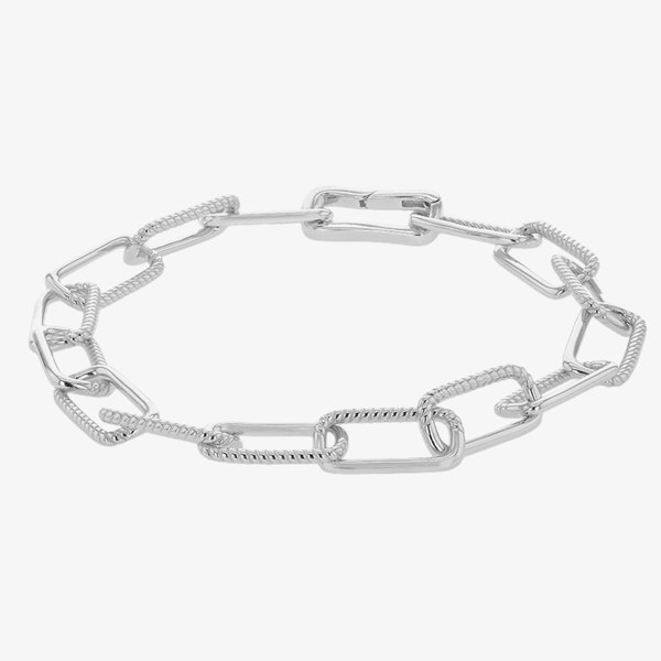 T. H. Baker Silver Twisted Paperlink Chain Bracelet 8.26.0282