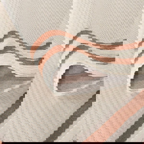 Bordered Living Room rug, terra-cream colours, stain-resistant and non-shedding