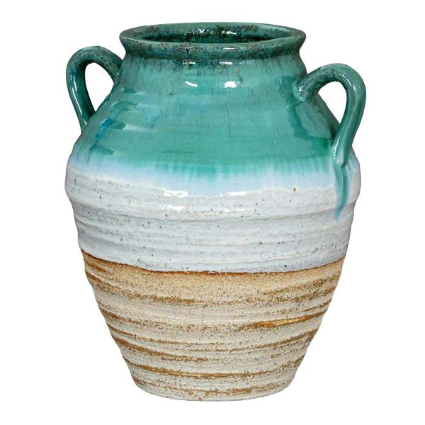 Hill Interiors Fen Amphora Vase - White/Light Green/Brown - 
