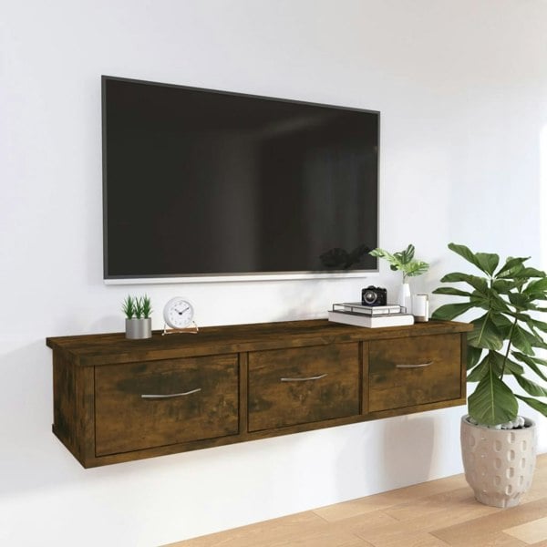 Berkfield Wall Cabinet Smoked Oak 88x26x18.5 cm Engineered Wood