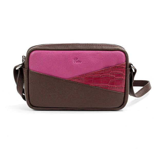 Pia All Lined Up Wine Leather Purse with Strap