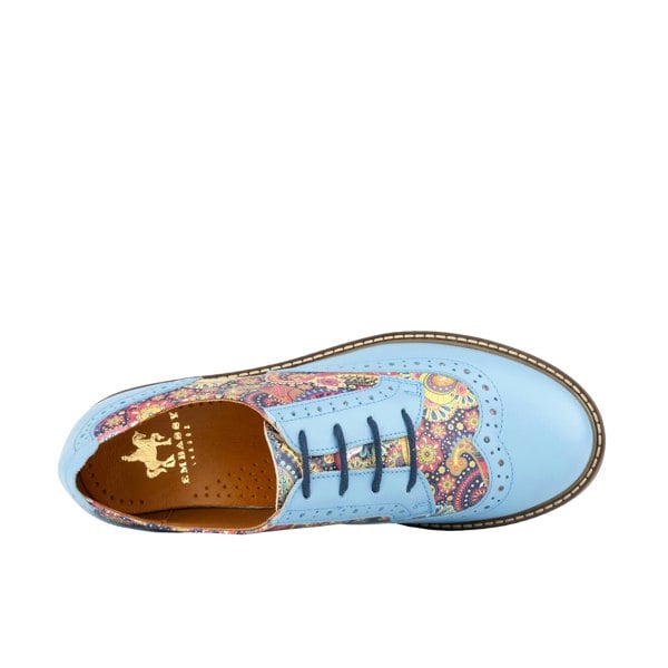 Embassy London DreamFiters - Light Blue - Women's round toe leather derby shoe on durable sole
