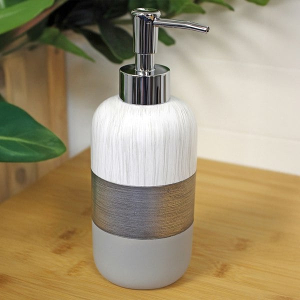 Showerdrape Luxe Grey/White Liquid Soap Dispenser