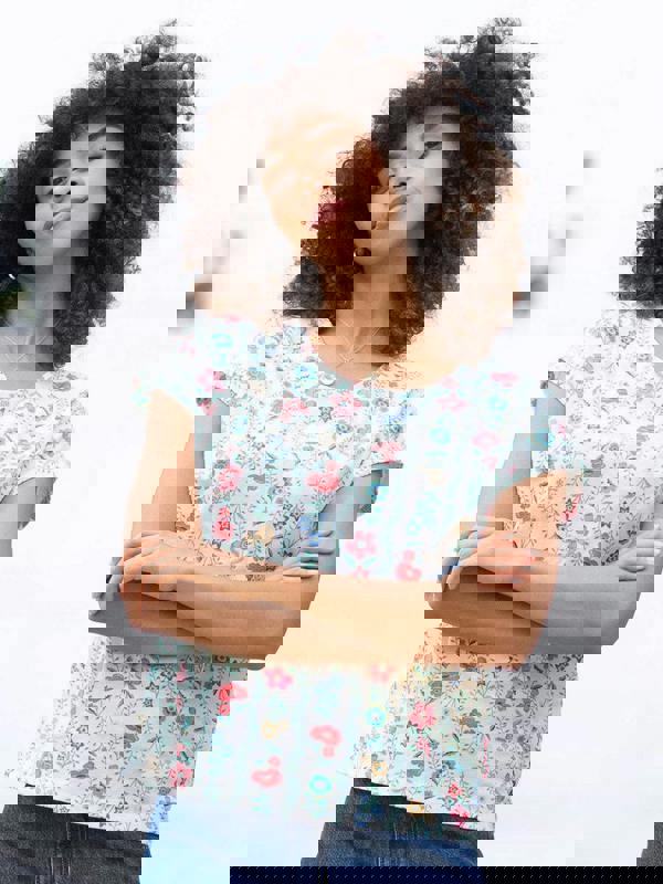 Kite Womens Organic Alum Slub Jersey Top Flower Press