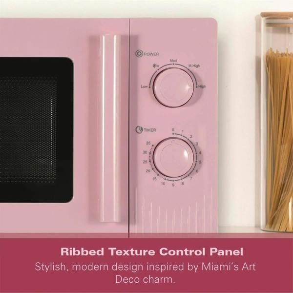 Hamilton Beach Miami Manual 800W Microwave - Flamingo Pink - Hamilton Beach UK