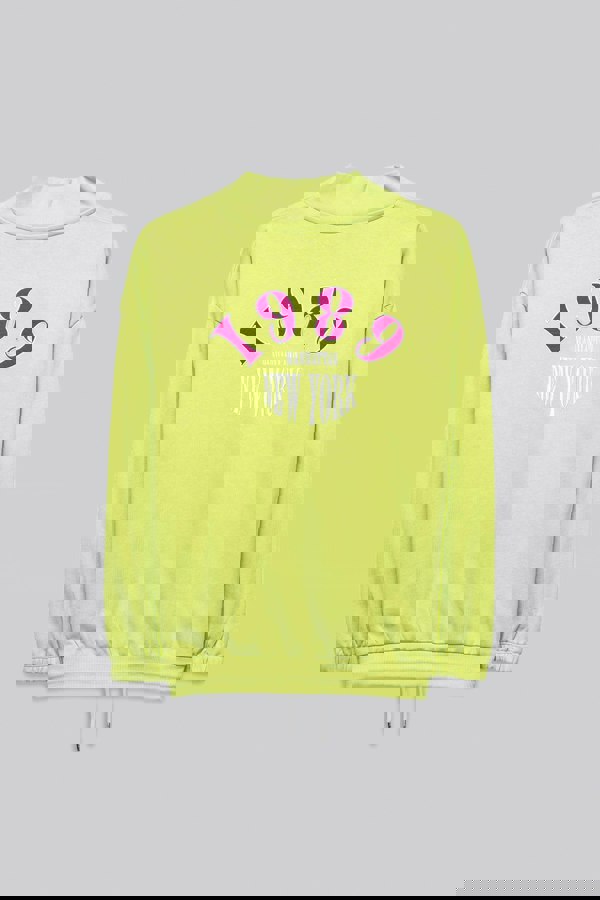 ENORSIA Half Zip High Neck Embroidery Sweatshirt