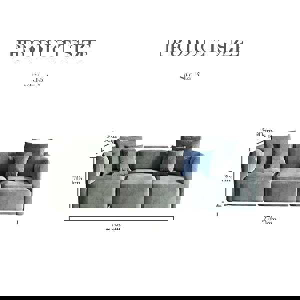 Isolde Three Seater Corner, Four Seater Corner Sofa, Grey Velvet-Rit Concept-Rit Concept