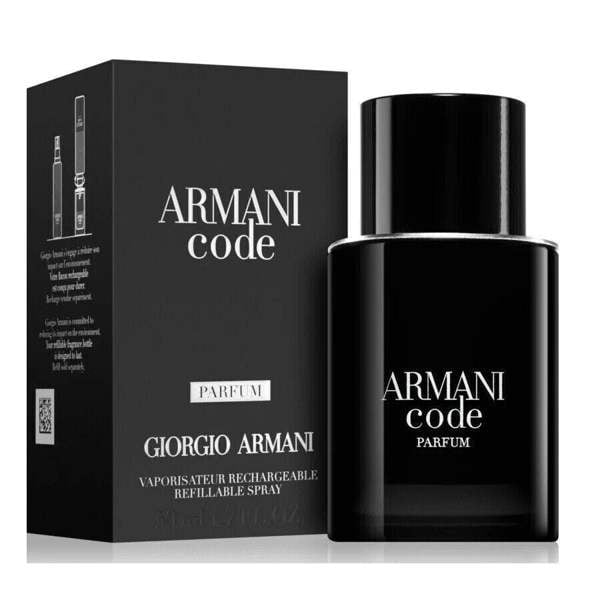Giorgio Armani Armani Code 50ml Parfum Rechargeable Refillable Spray For Him